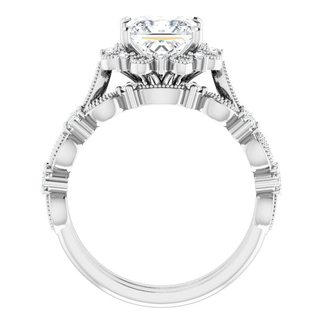 18K White Engagement Ring Mounting