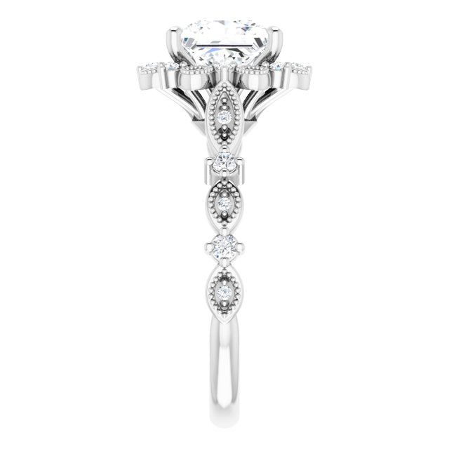 18K White Engagement Ring Mounting