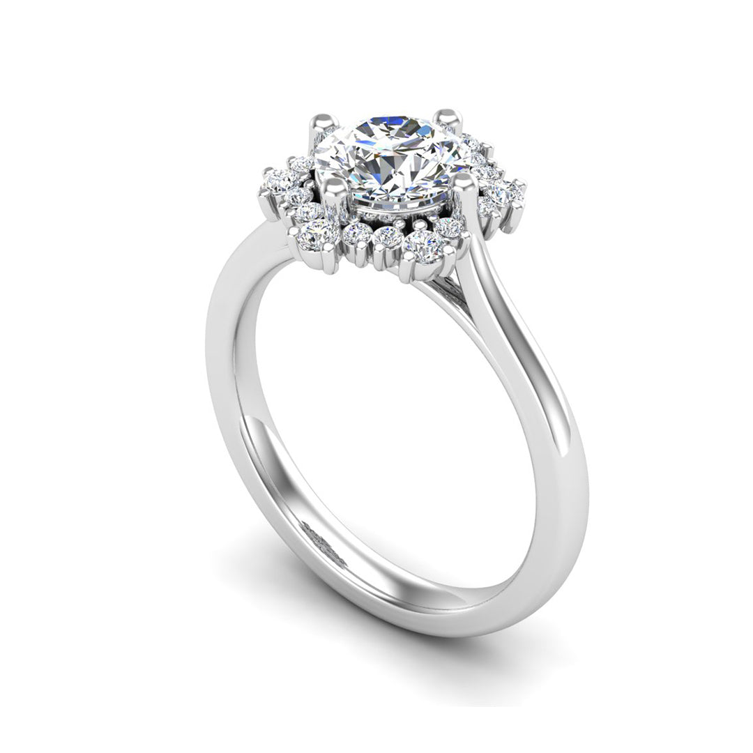 Stella Snowflake Halo Engagement Ring