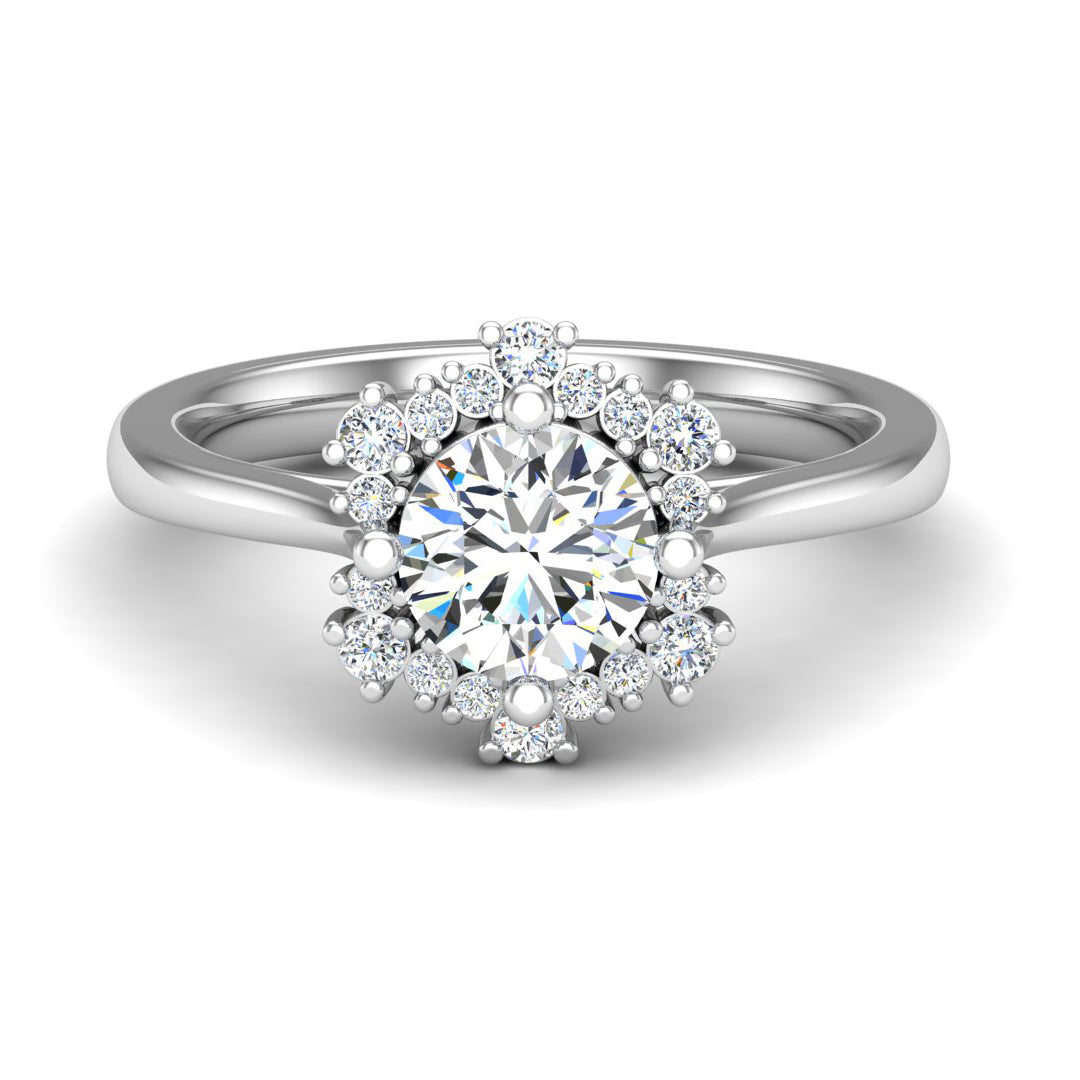 Stella Snowflake Halo Engagement Ring