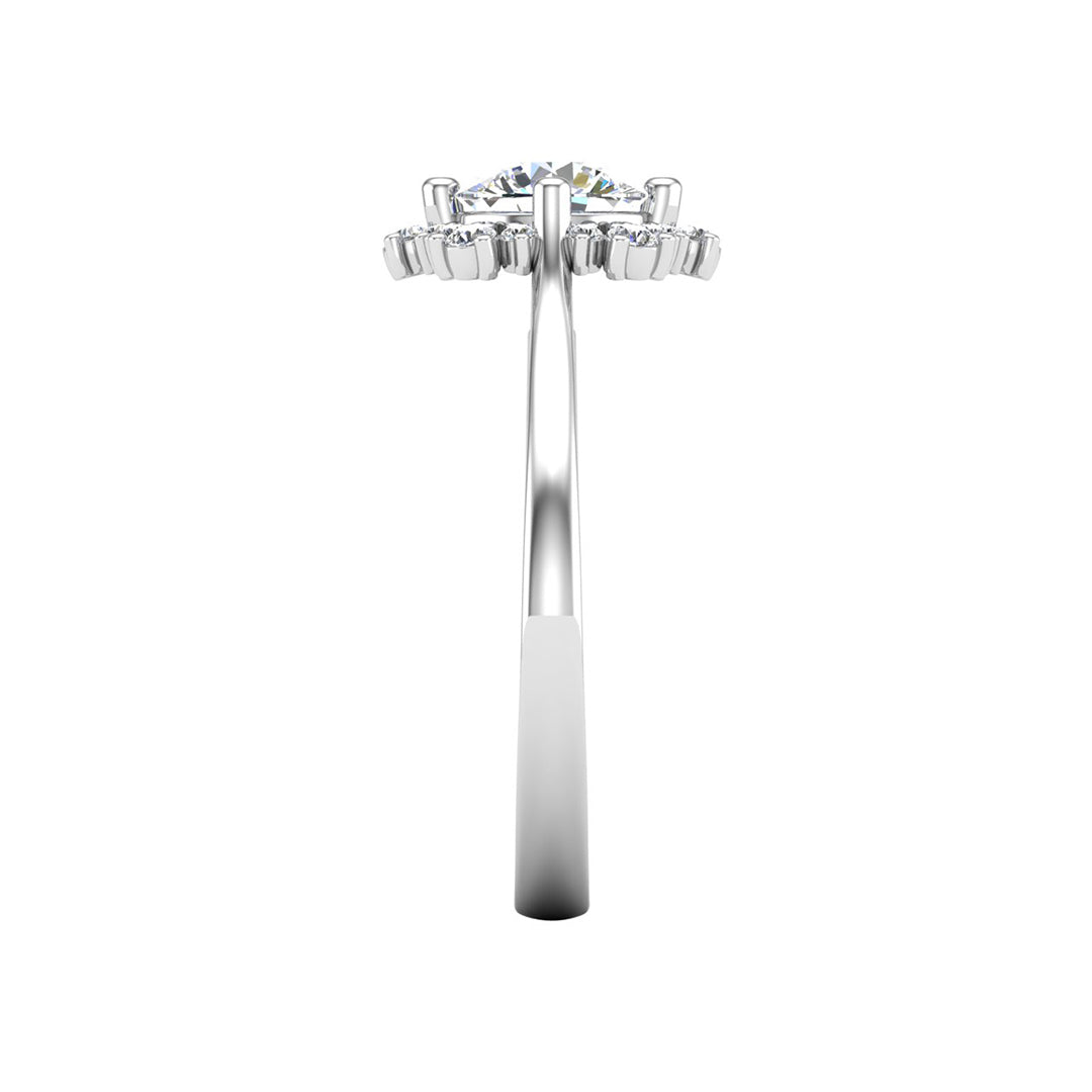 Stella Snowflake Halo Engagement Ring