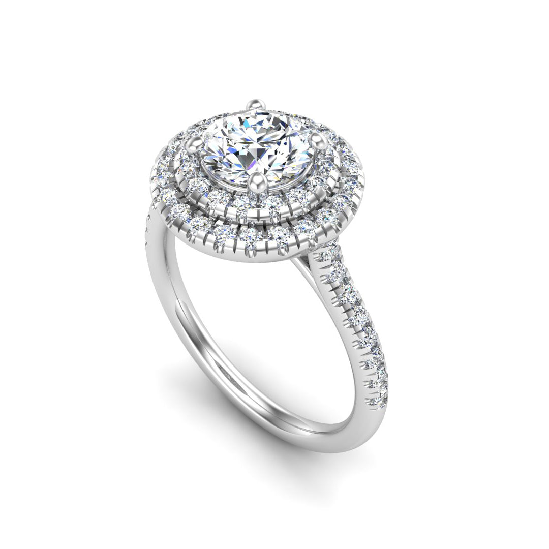 Maya Double Halo Engagement Ring
