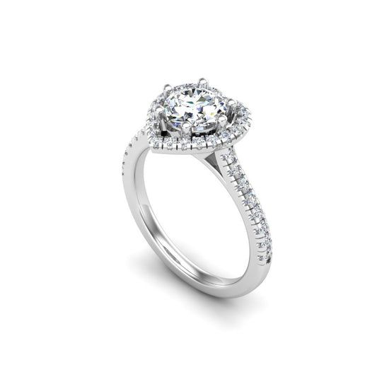 Tracy Heart Frame Halo Engagement Ring