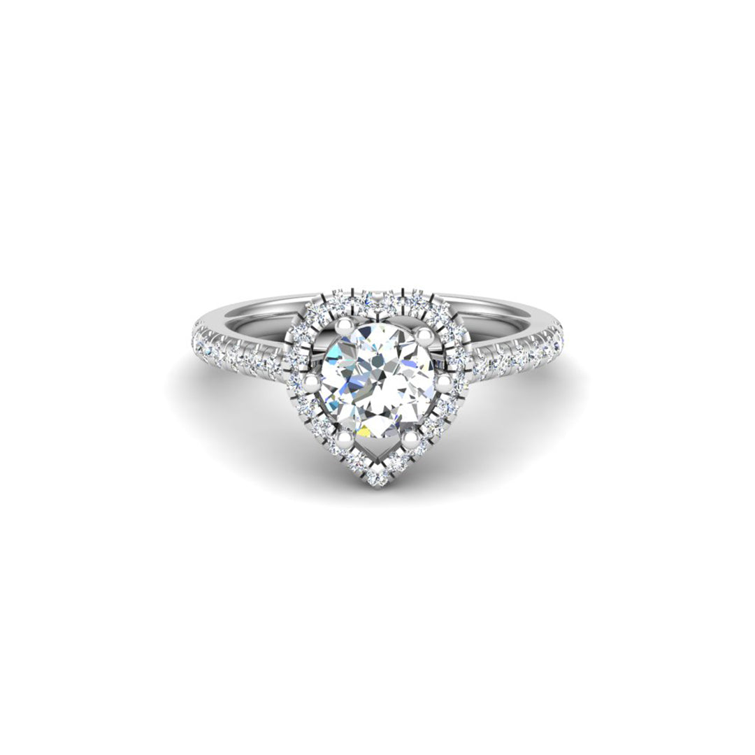 Tracy Heart Frame Halo Engagement Ring