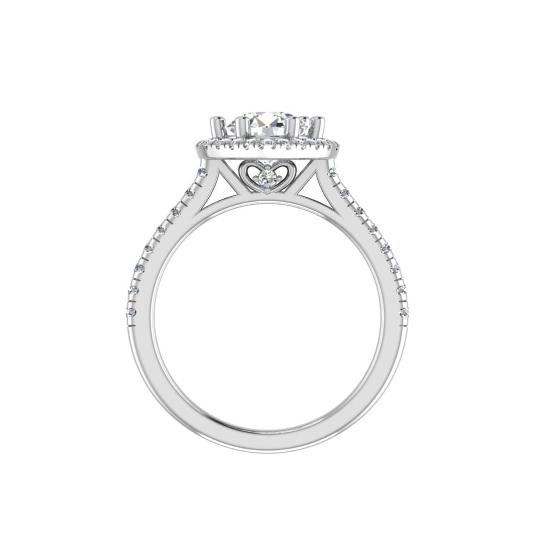 Tracy Heart Frame Halo Engagement Ring