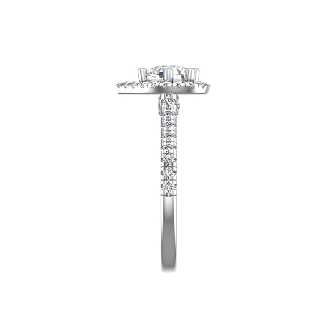 Tracy Heart Frame Halo Engagement Ring