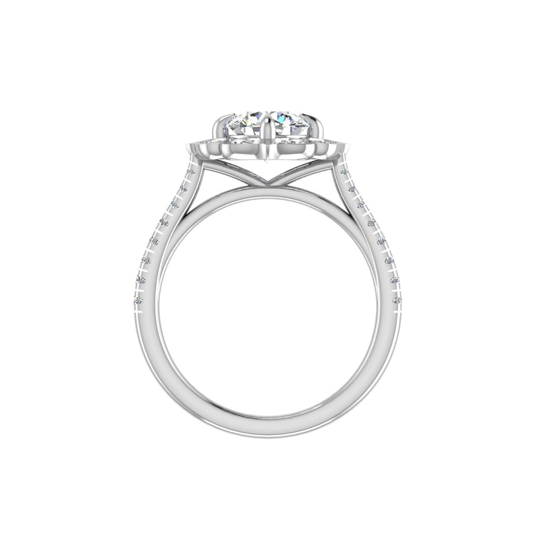 Kinsley Flower Halo Engagement Ring