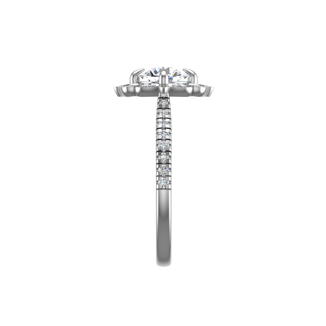 Kinsley Flower Halo Engagement Ring