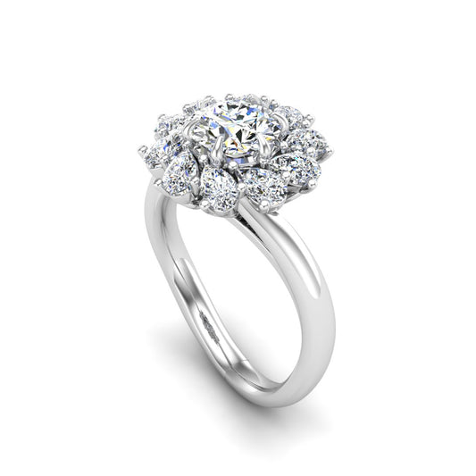 Hailey Pear Halo Engagement Ring