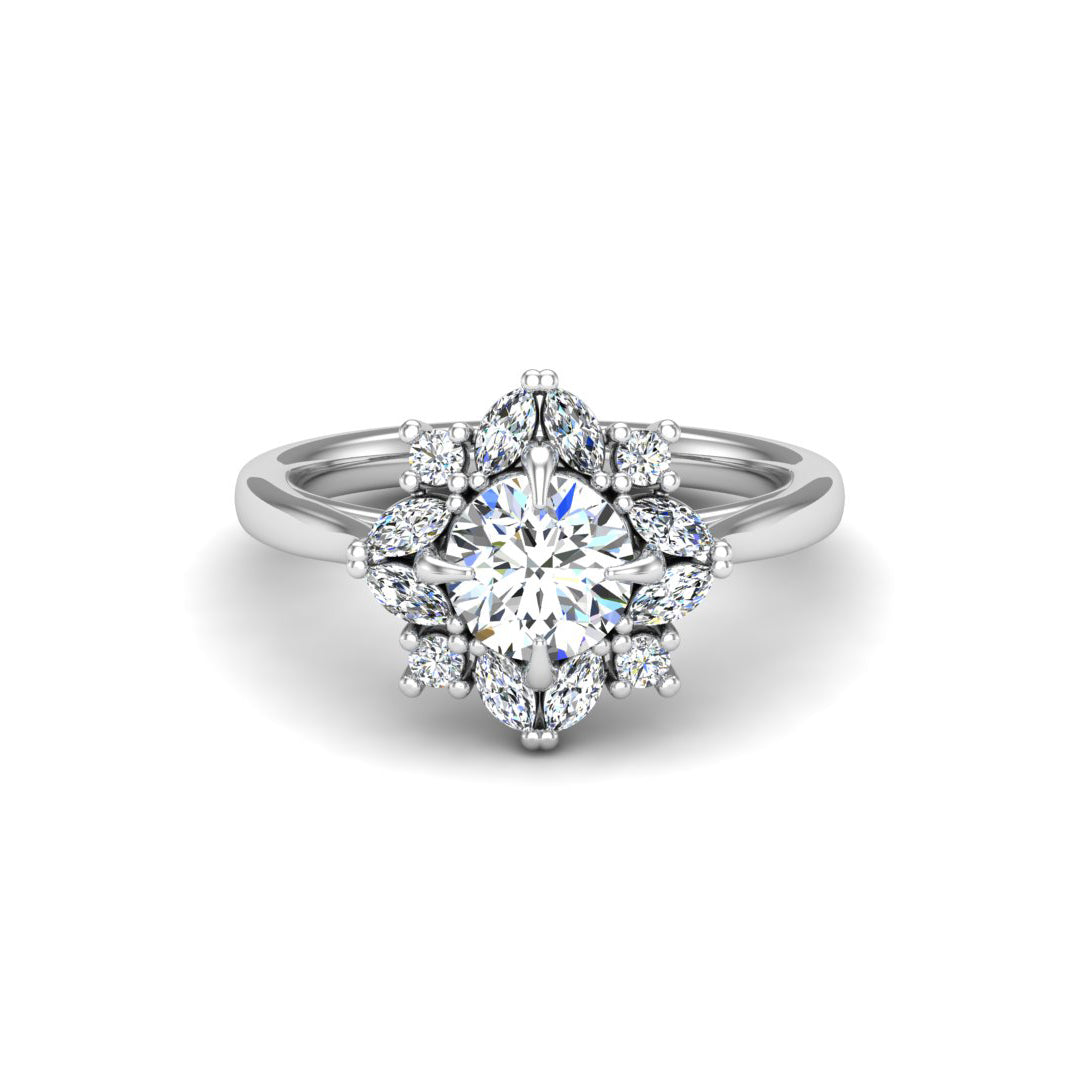 Samantha Marquise Halo Engagement Ring