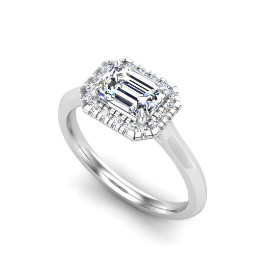 Josephine East West Halo Engagement Ring
