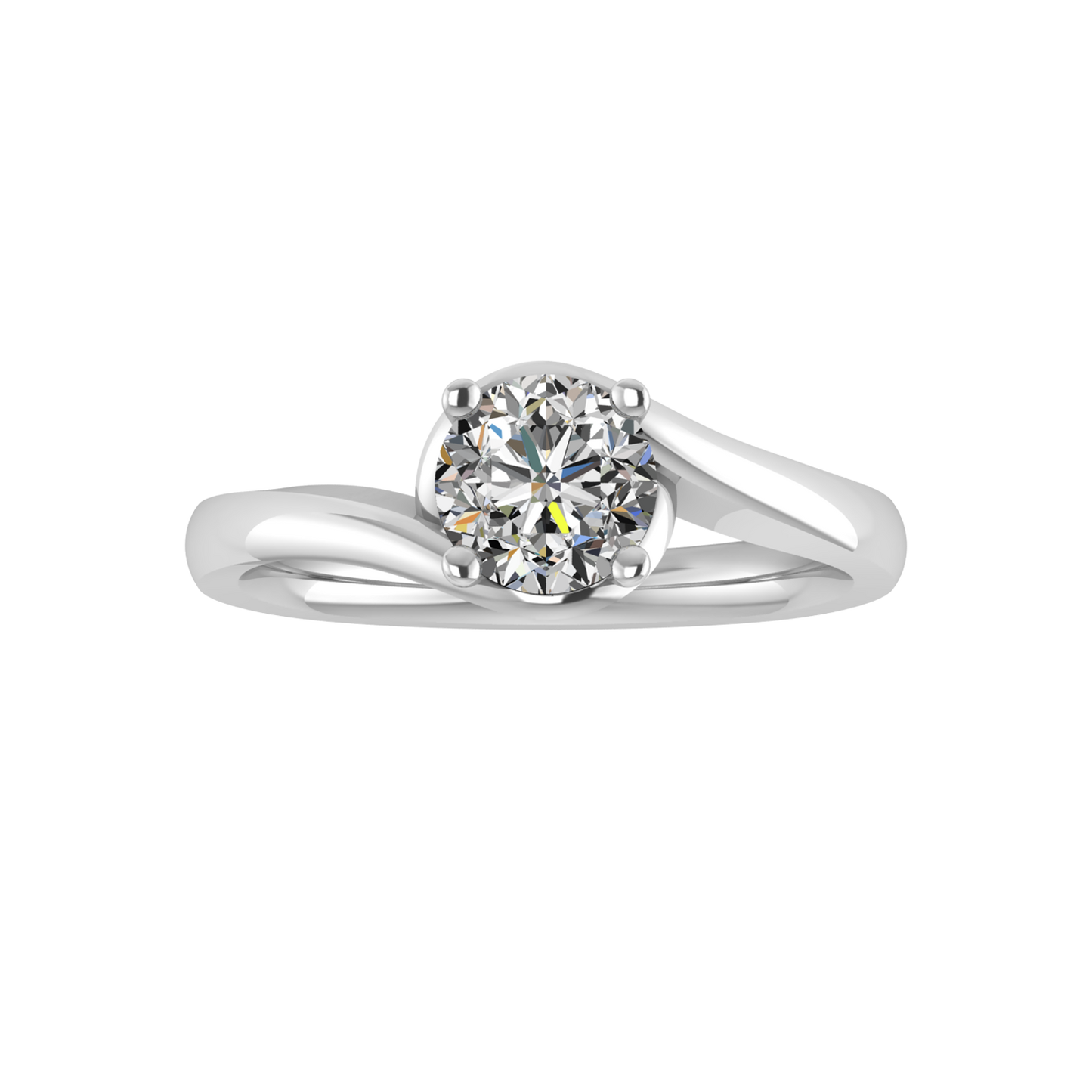 Evelyn Bypass Solitaire Engagement Ring