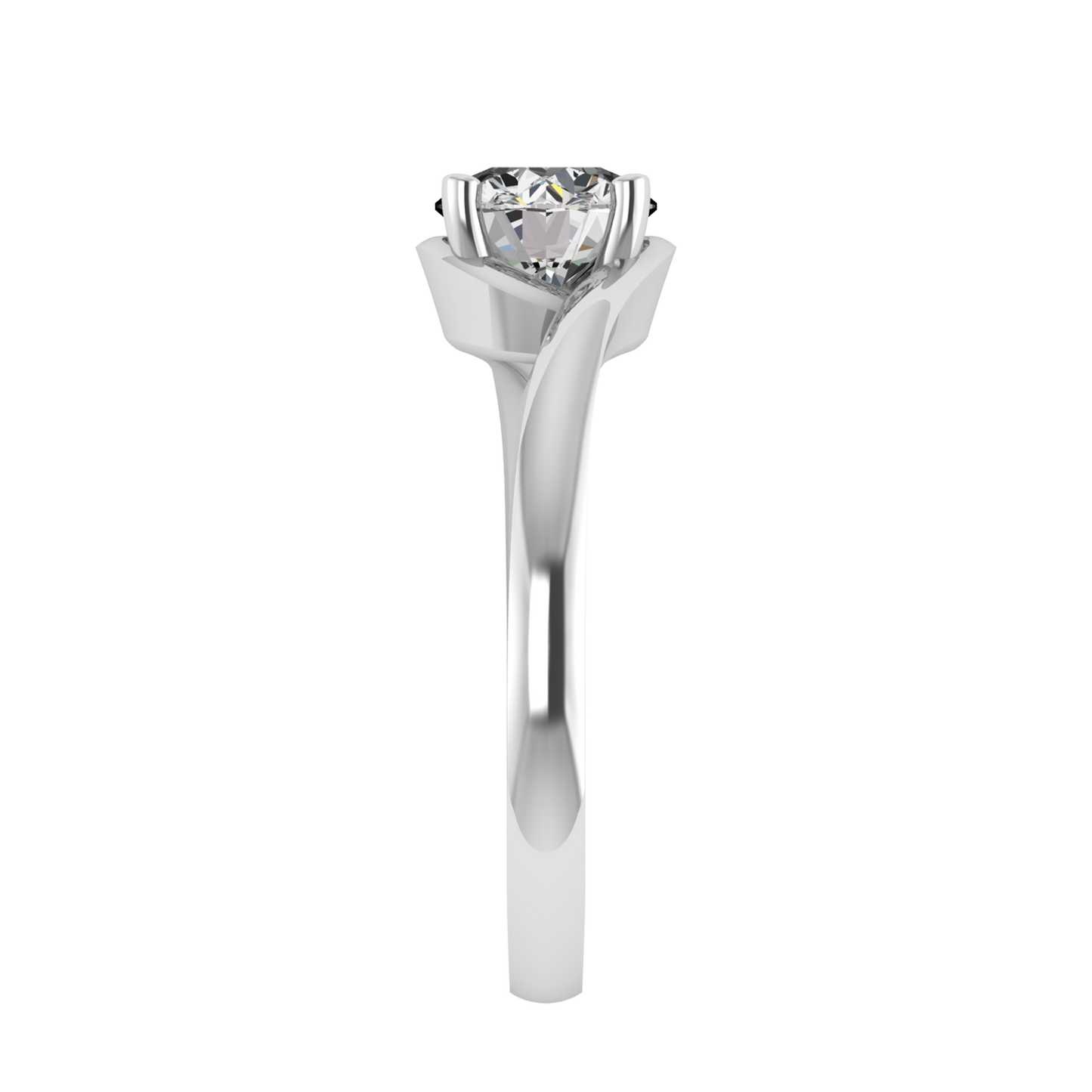 Evelyn Bypass Solitaire Engagement Ring