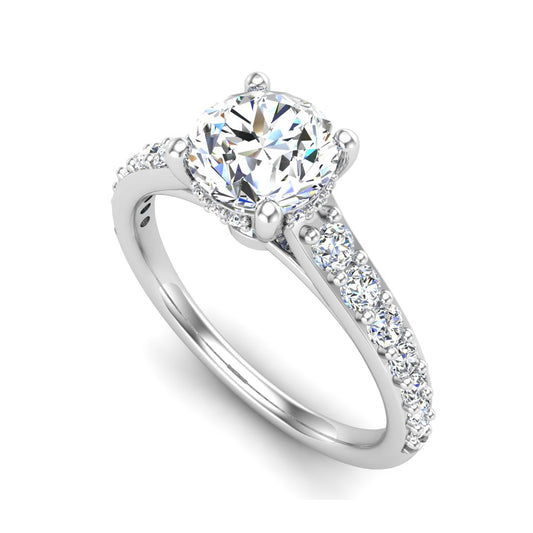 Abigail Pave Engagement Ring With Hidden Halo