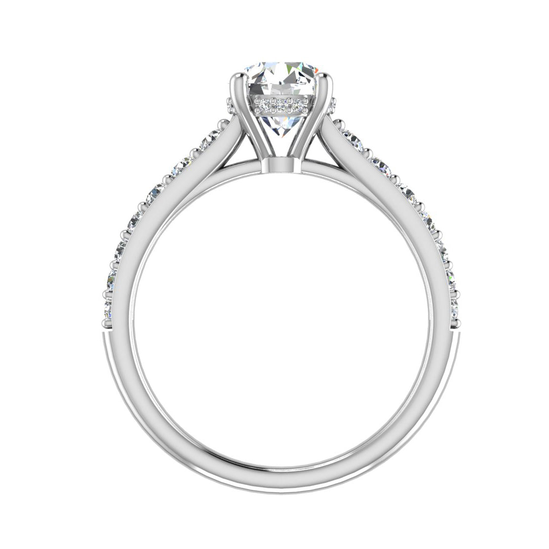 Abigail Pave Engagement Ring With Hidden Halo
