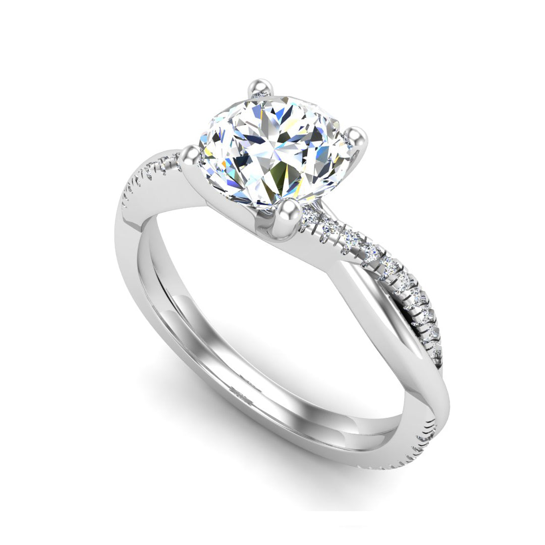 Emily Diamond Twisted Pave Engagement Ring