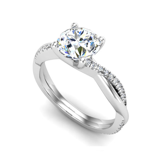 Emily Diamond Twisted Pave Engagement Ring