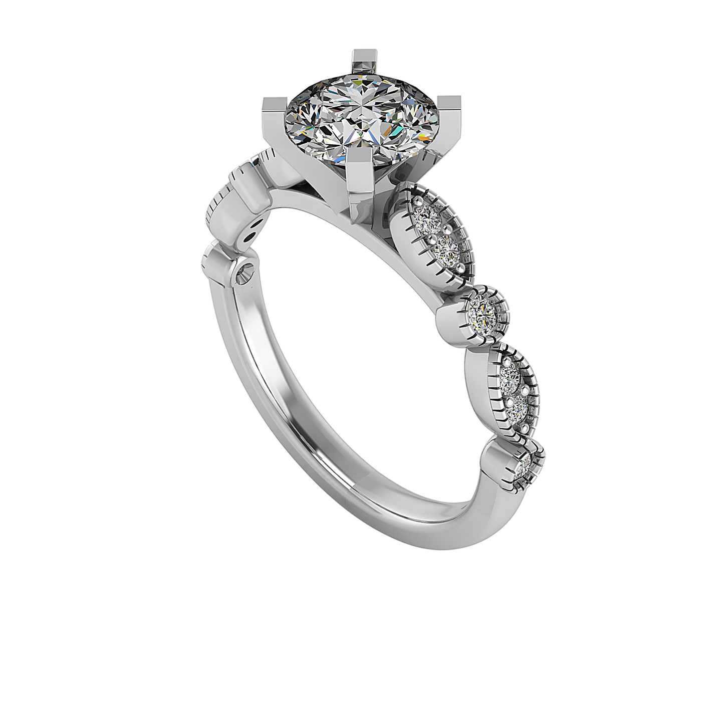 Avery Alternating MQ/RD Diamond Band