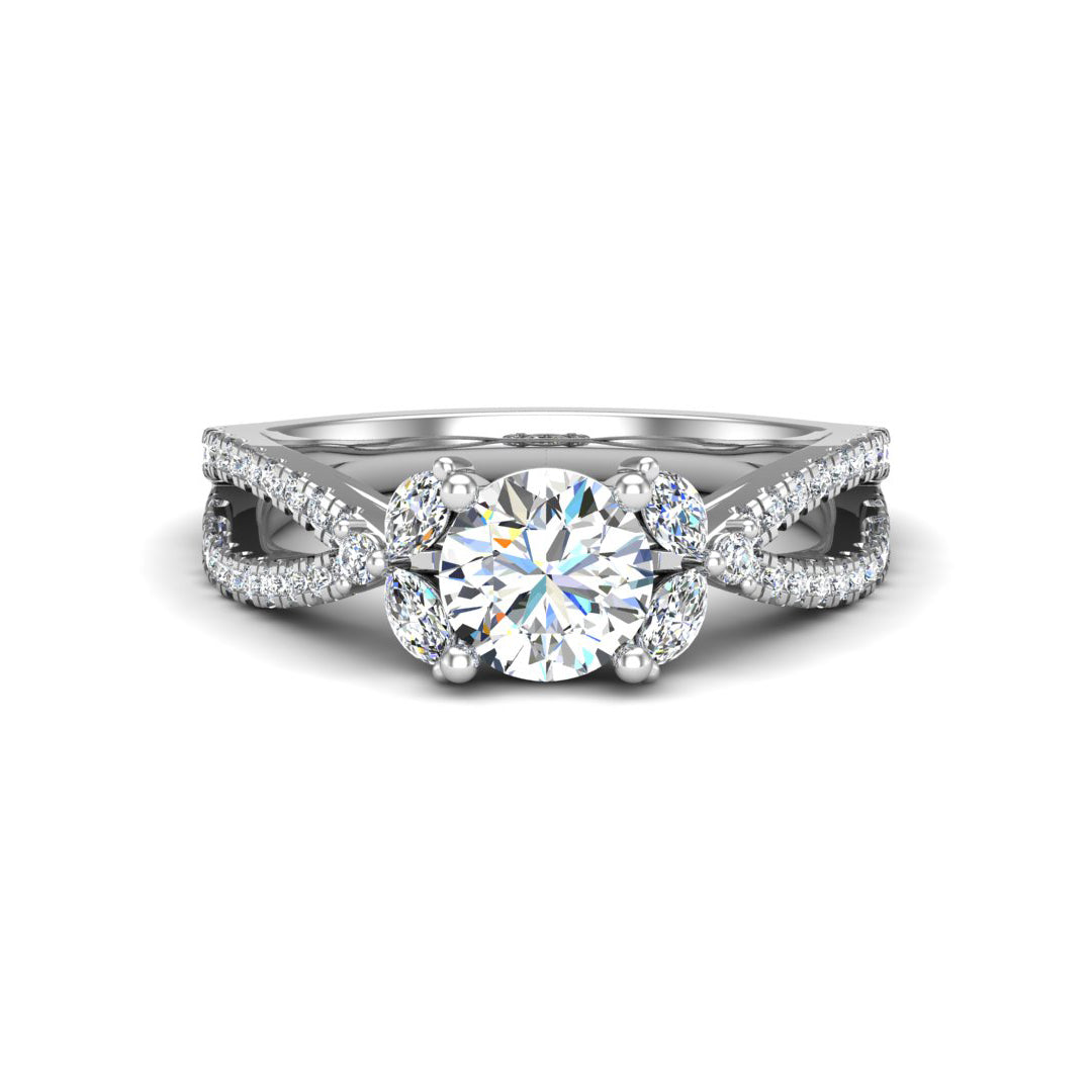 Scarlett Vintage Diamond Crossover Ring