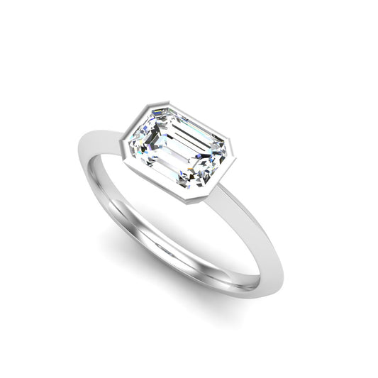 Arya Bezel East West Solitaire Engagment Ring