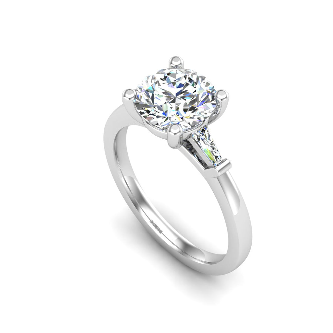 Alina Emerald Three-Stone Engagement Ring