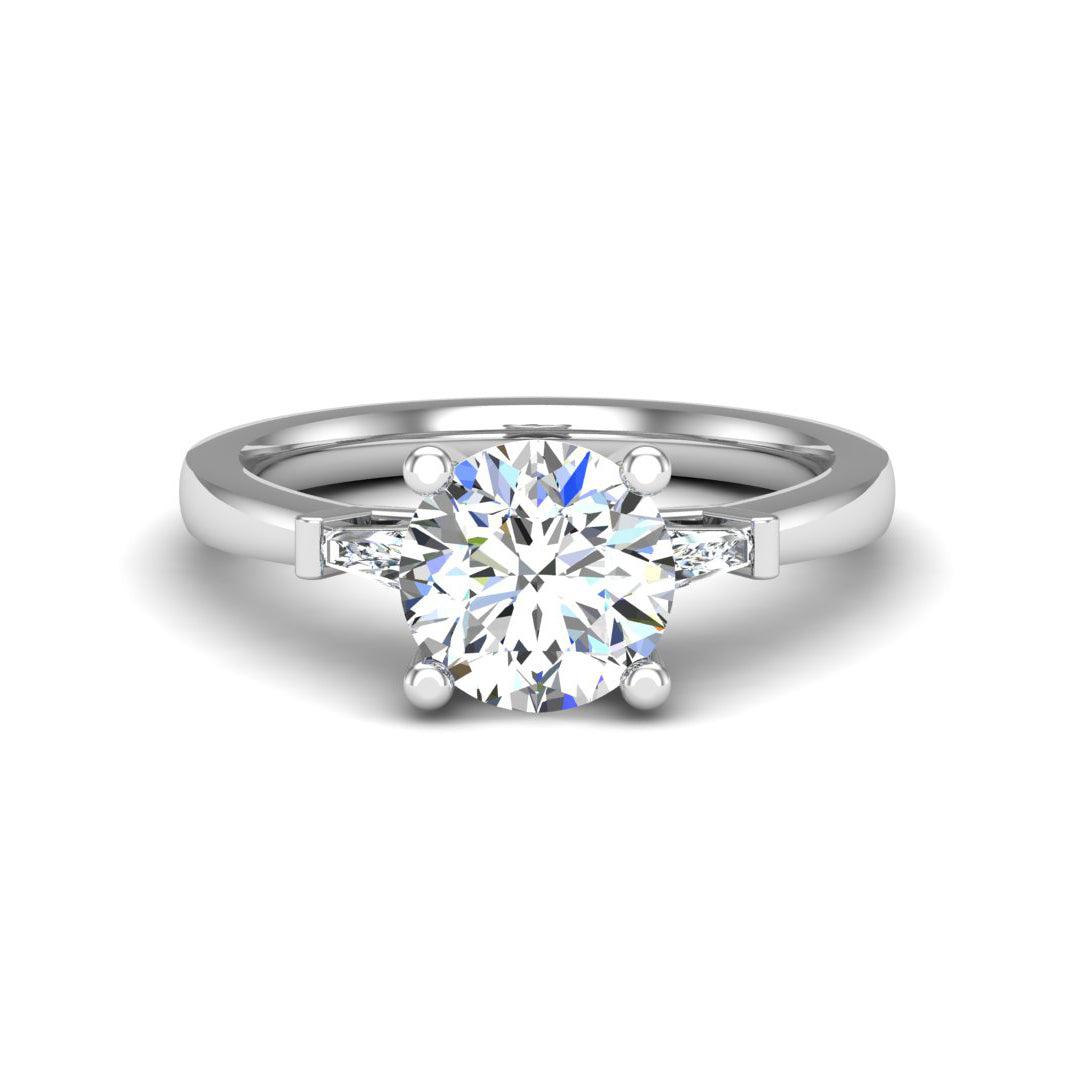Alina Emerald Three-Stone Engagement Ring