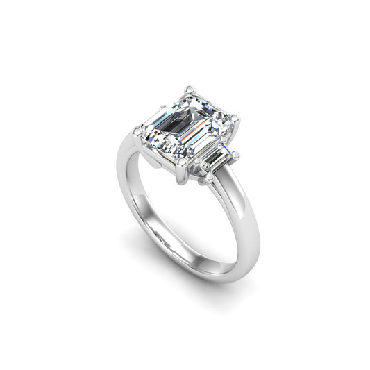 Jennifer Emerald Three-Stone Engagement Ring