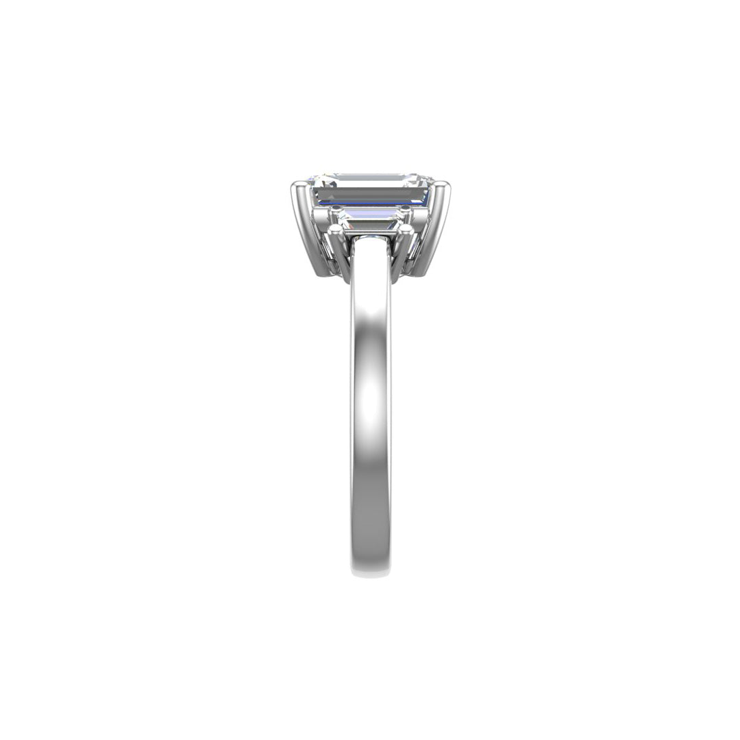 Jennifer Emerald Three-Stone Engagement Ring