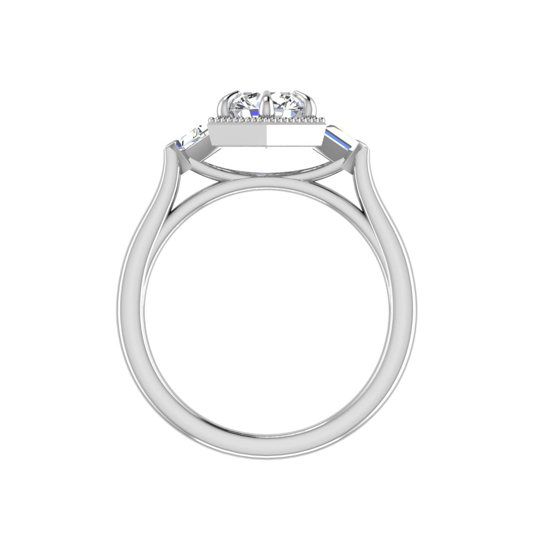 Quinn Three Stone Engagement Ring